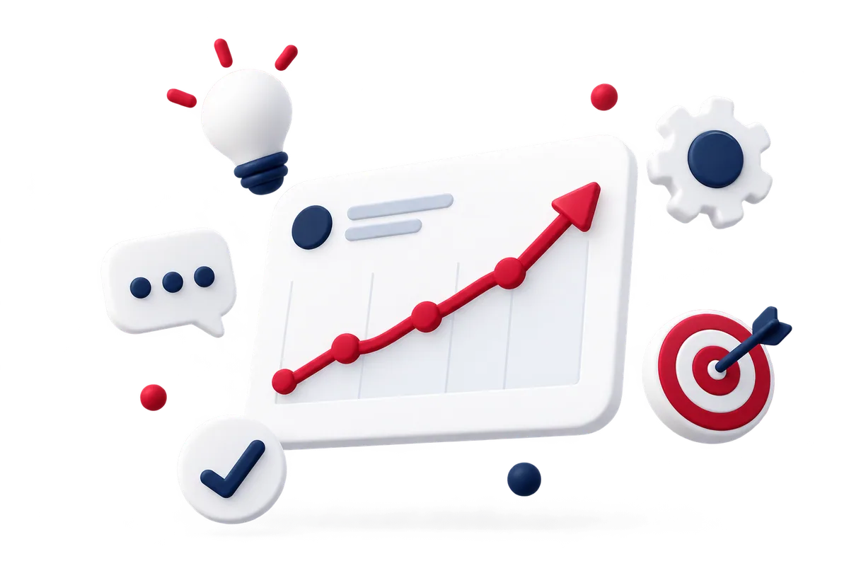 A rising progress chart